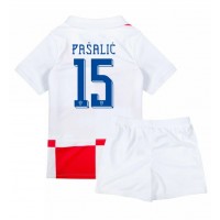 Camiseta Croacia Mario Pasalic #15 Primera Equipación Replica Eurocopa 2024 para niños mangas cortas (+ Pantalones cortos)